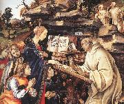 LIPPI, Filippino Apparition of The Virgin to St Bernard (detail) sg oil painting artist